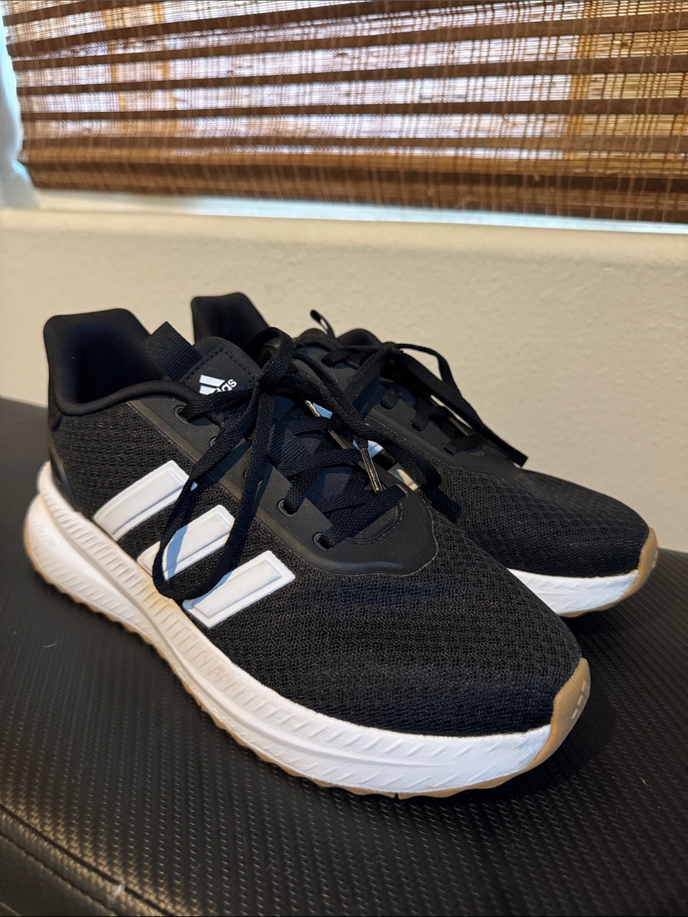 adidas Women Black White Sneakers with Gum-Tone Outsole